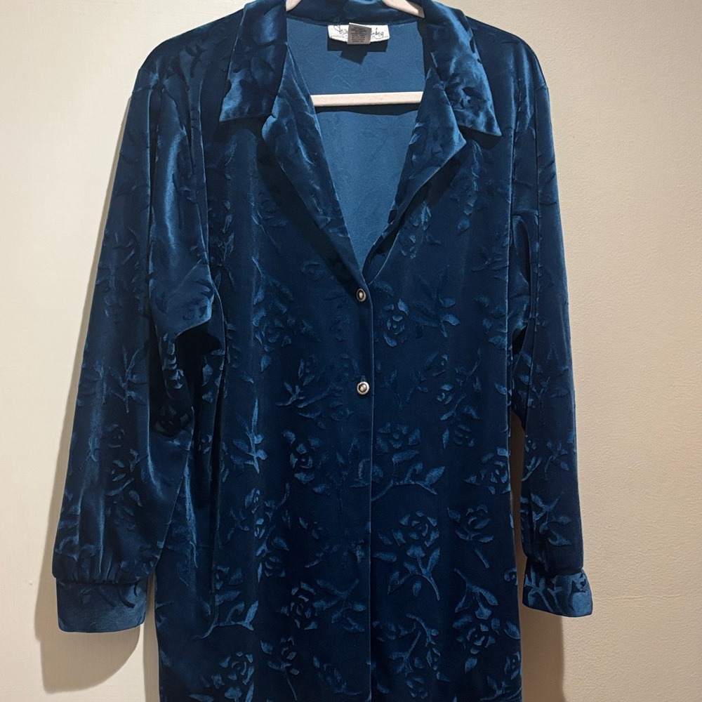 Diane Von Furstenberg Deep Blue Velvet Top